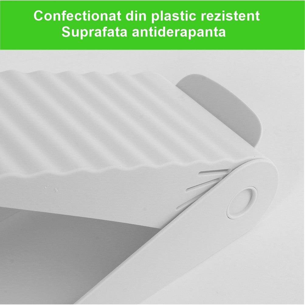 Suport pentru Pantofi, Vivimall, cu Două Straturi, Organizator, Antiderapant și Durabil, Inălțime Reglabilă, 25.5x11x7.5 cm, Alb, 150 g - vivimall.ro