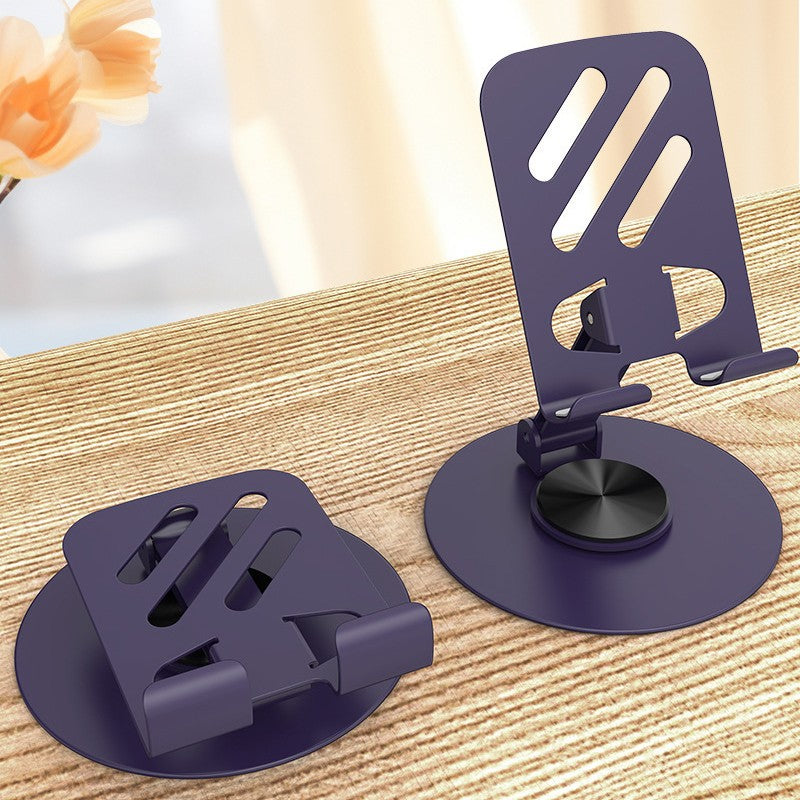 Suport rotativ pentru telefon, Flippy, Complet Metalic, Pliabil, Design Modern pentru Desktop, Multifunctional, Compatibil cu Tableta, 10.5 x 9 x 9 cm, 80 g, Mov inchis - vivimall.ro
