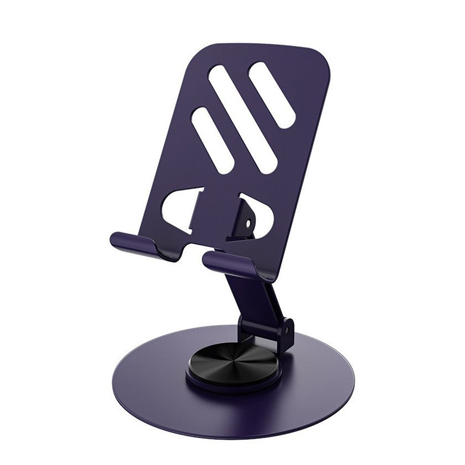 Suport rotativ pentru telefon, Flippy, Complet Metalic, Pliabil, Design Modern pentru Desktop, Multifunctional, Compatibil cu Tableta, 10.5 x 9 x 9 cm, 80 g, Mov inchis - vivimall.ro