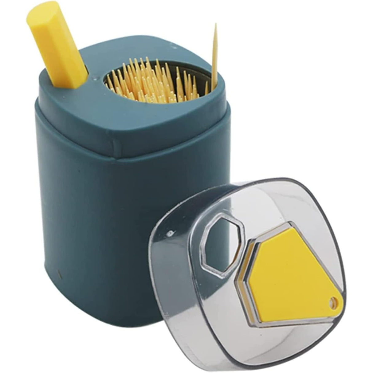 Suport Scobitori, Vivimall, Automat, cu Buton si Capac, din PP, 9.5x6 cm, Albastru - vivimall.ro