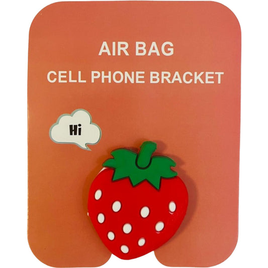 Suport Stand Adeziv Popsocket Flippy, Model Capsuna, Pentru Telefon, Universal, Multicolor - vivimall.ro