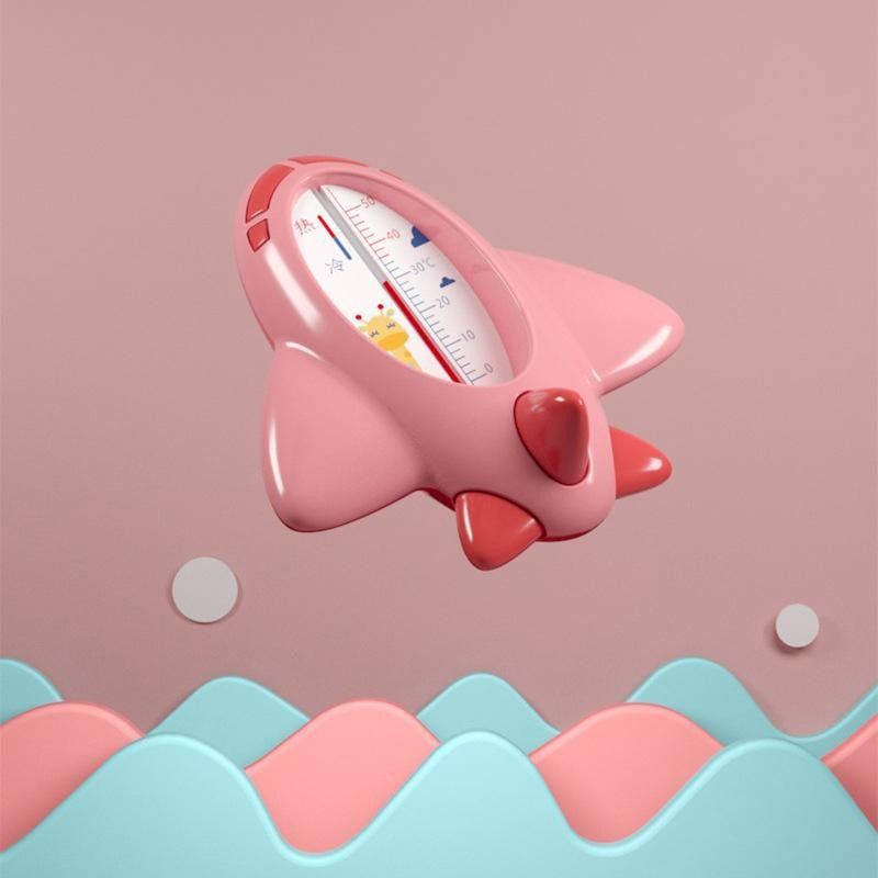 Termometru pentru Baie, Vivimall, Plutitor, Rezistent la apa, Multifunctional, Model Avion, 11x10x4 cm, Roz - vivimall.ro