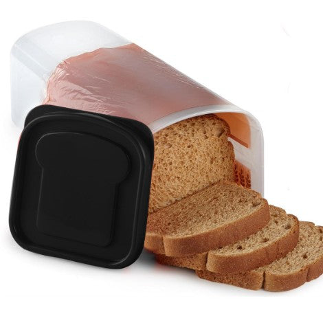 Cutie Depozitare Paine, Vivimall, din Plastic, 34 x 13 cm, Pastreaza Prospetimea, Capac Negru - vivimall.ro