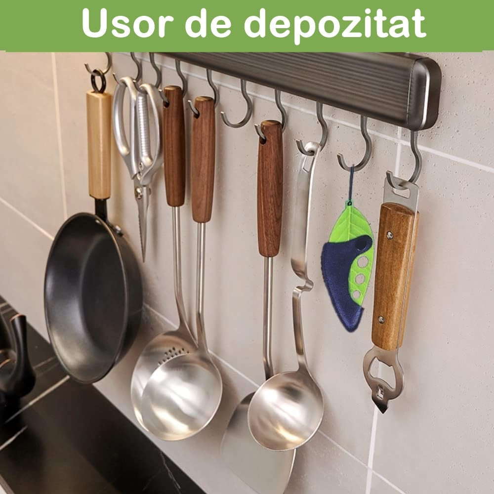 Tocator manual pentru ierburi Vivimall, instrument de curatat frunze, tocator, margini ascutie, 9 gauri de diferite dimensiuni, multifunctional, material otel inoxidabil, rezistent la rugina, 14 x 5.5 cm, verde - vivimall.ro