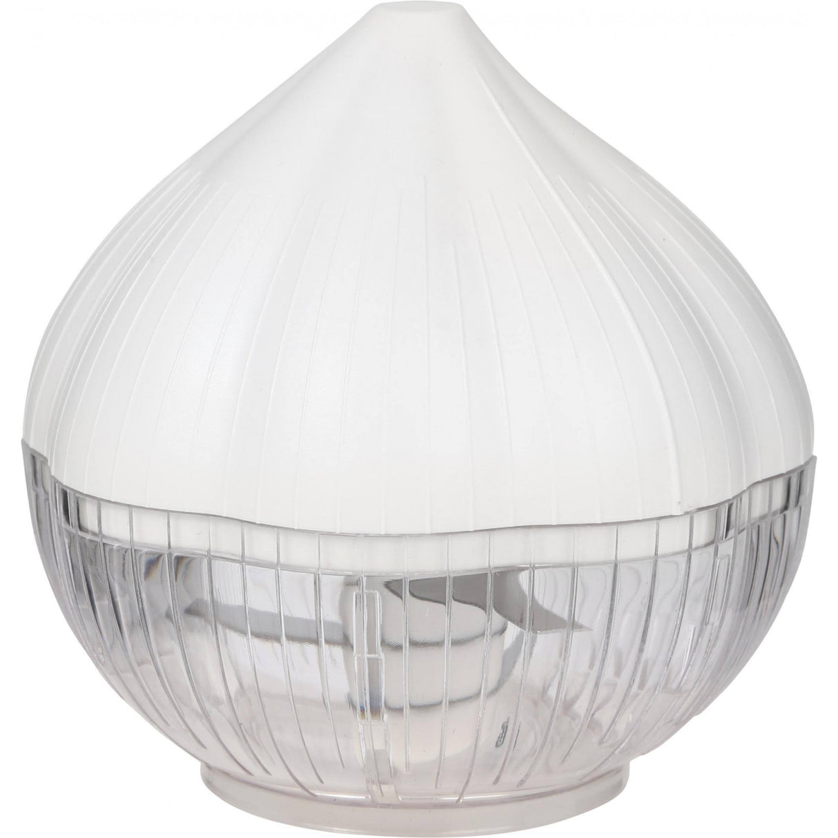 Tocator manual pentru usturoi, in forma de usturoi, cutite rezistente, utilizare prin apasare, material ABS si inox, 9.5x9.5x9.3 cm, alb - vivimall.ro