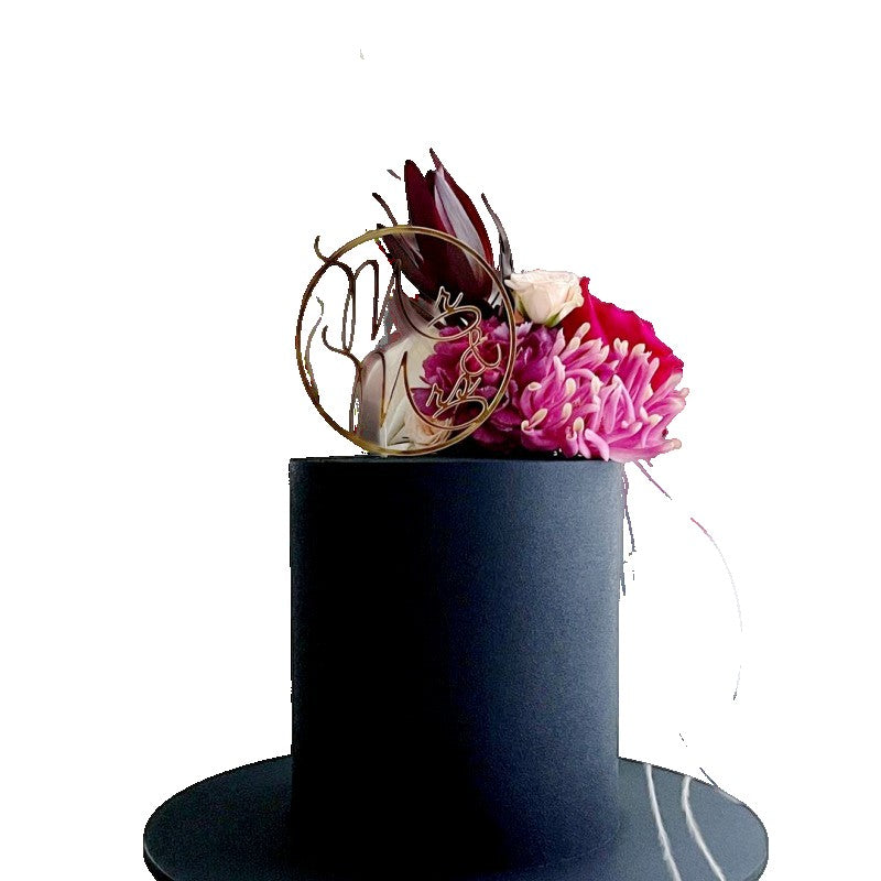 Topper Tort, Vivimall, Model 2 Mr&Mrs, din Plastic, Auriu - vivimall.ro