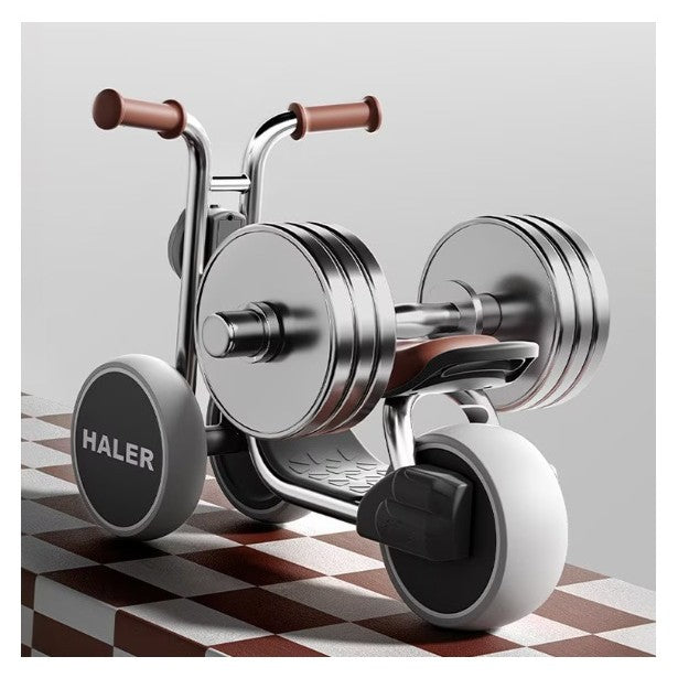 Tricicleta pentru Copii, Vivimall, Exercitiu de Echilibru, pentru 1-6 Ani, Lumina LED, Fara Pedale, din Plastic, Roti 7.8 cm, Greutate Portanta 50 kg, 43 x 58 x 35 cm, Gri - vivimall.ro