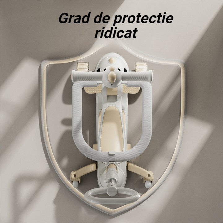 Trotineta Multifunctionala 6 in 1, Vivimall, Pentru Copii De La 10 Luni Pana La 12 Ani, Cu Maner De Impingere, Reglabil 360, Pliere Usoara, Reglarea Inaltimii, Model Dinozaur, Alb/Bej - vivimall.ro