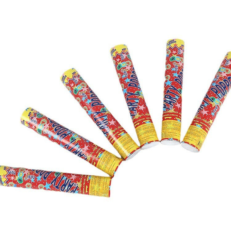 Tun de Confetti, Flippy, Party Popper 40 cm, Model Stelute, Inimioare, Paiete Lucioase, 3 cm Diametru, Multicolor