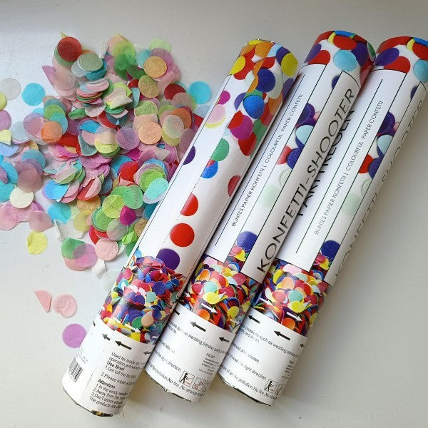 Tun de Confetti, 40 cm. Flippy, Model Konffetti Shooter, Paiete din Hartie, Multicolor