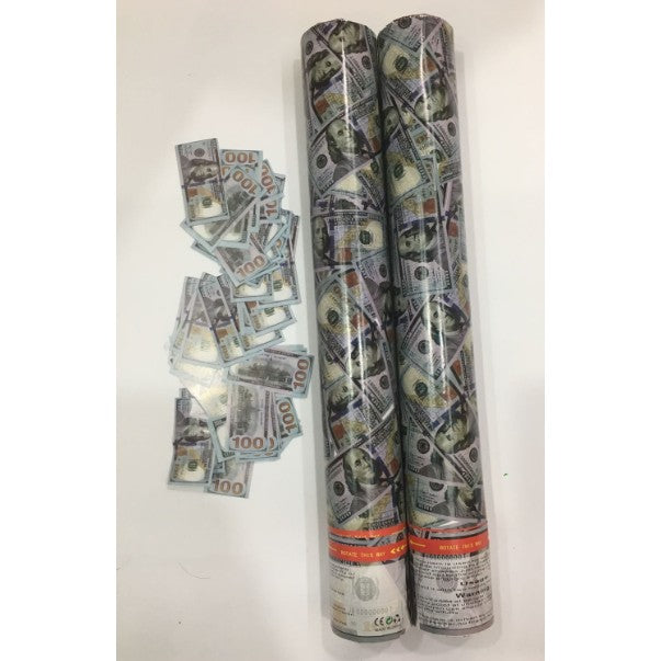 Tub de Confetti, Flippy, Money, 30x5 cm, Confetii Asortate Model Dolari, Eliberare prin Rasucire, Multicolor