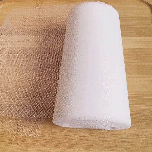 Tul Decorativ, Vivimall, 15 cm Latime, 22 cm Lungime, din Poliester, Alb - vivimall.ro