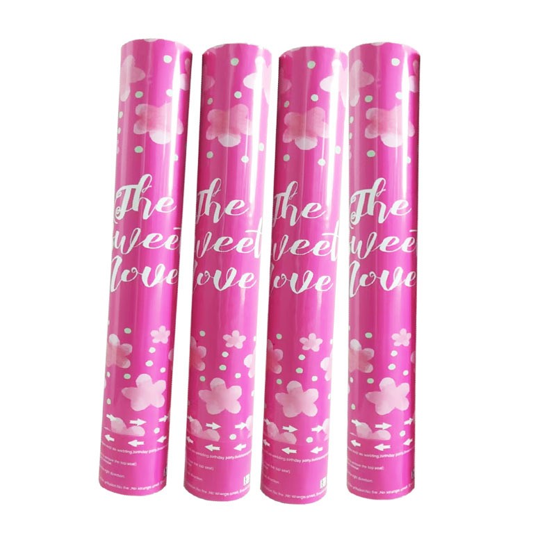 Tun Confetti, Flippy, Confetti Inimioare si Mesaj Love, 40 x 5 cm, Roz Alb