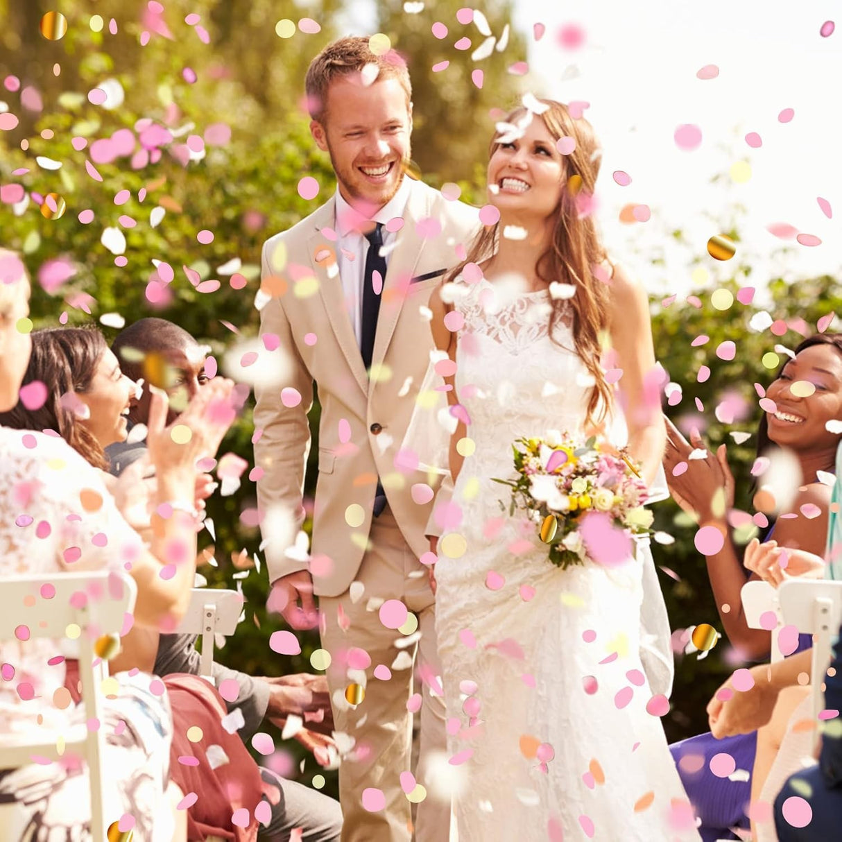 Tun Confetti, Flippy, Confetti Inimioare si Mesaj Love, 40 x 5 cm, Roz Alb