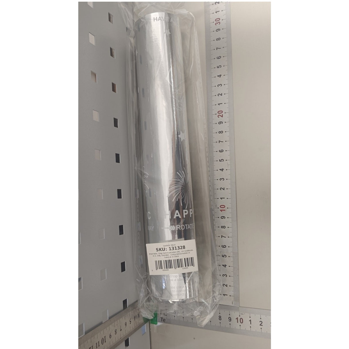 Tun Confetti Petrecere, Flippy, Lungime 30 cm, Argintiu