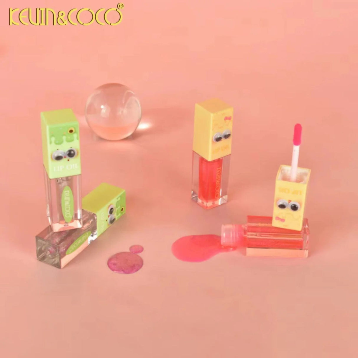 Ulei de Buze, Kevin&Coco, Lip Oil, Hidratant si Lucios, Efect Natural, Textura Usoara, Non-Lipicios, 27.1 g, 8.2 x 2 x 2 cm, Verde - vivimall.ro
