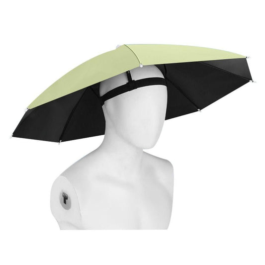 Umbrela De Cap, Diametru 69 Cm, Banda Elastica De Cap, Protectie Uv/Ploaie, Matcha - vivimall.ro