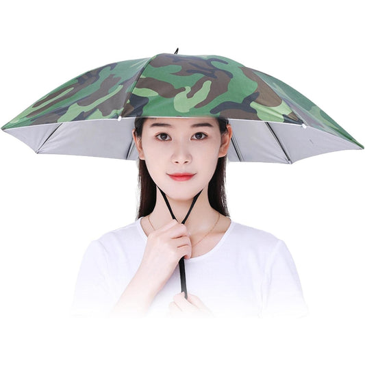 Umbrela De Cap, Diametru 69 Cm, Snur Reglabil De Cap, Protectie Uv/Ploaie, Camuflaj - vivimall.ro