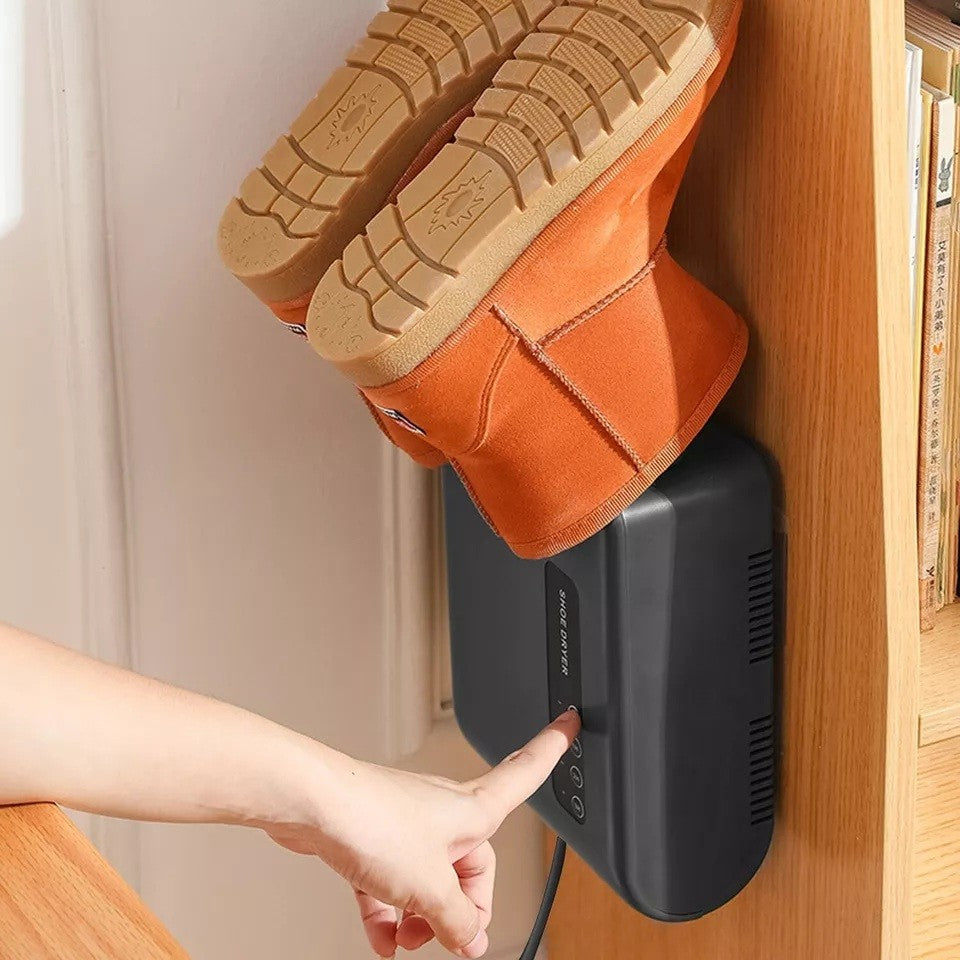 Uscator de Pantofi, Vivimall, Functie de Uscare, Dezinfectie, Dezodorizare, Montaj pe Perete fara Perforare, din PVC, Silentios, Timer, Negru - vivimall.ro