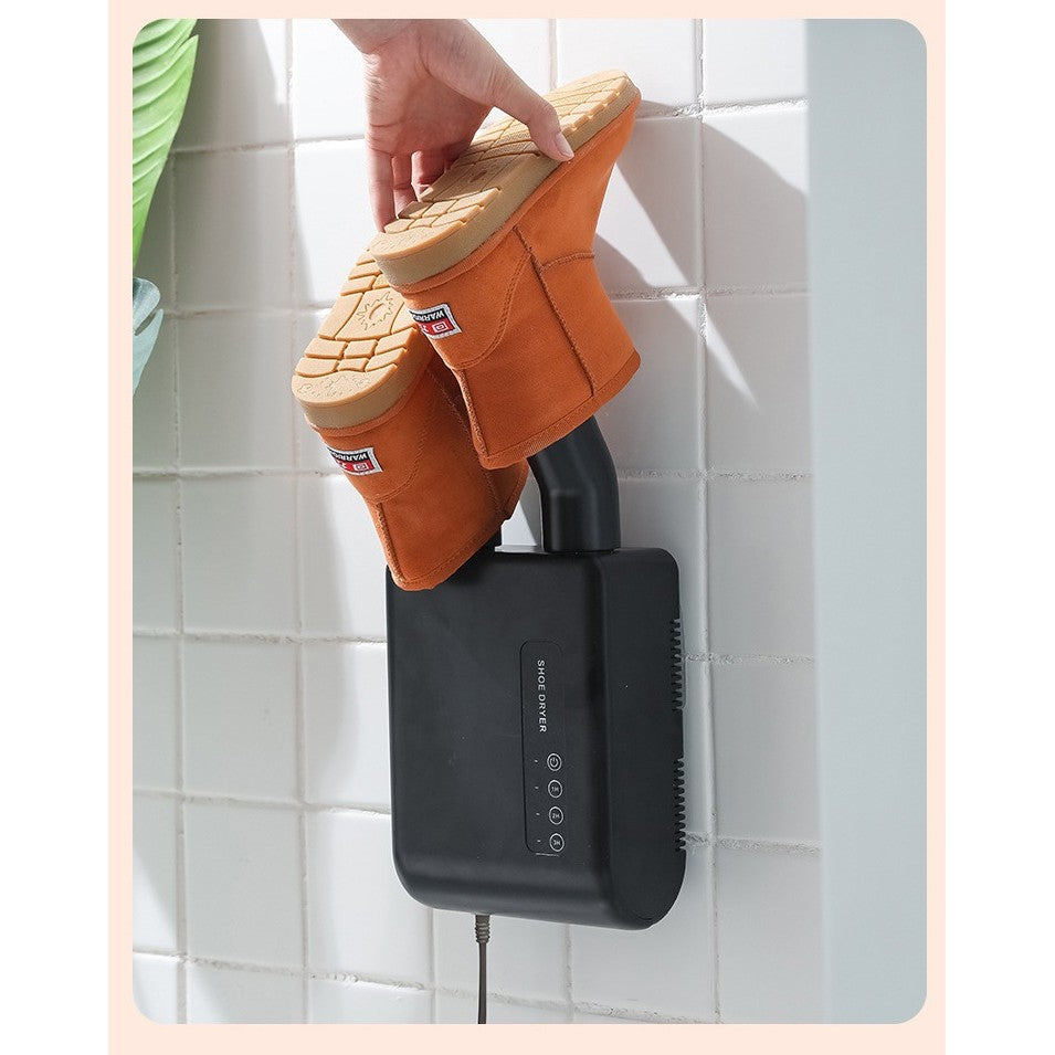 Uscator de Pantofi, Vivimall, Functie de Uscare, Dezinfectie, Dezodorizare, Montaj pe Perete fara Perforare, din PVC, Silentios, Timer, Negru - vivimall.ro