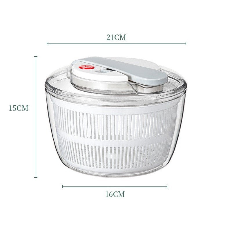 Uscator Manual pentru Salata si Verdeturi, Vivimall, Plastic, 16x15x21 cm, Capacitate 3L, Alb