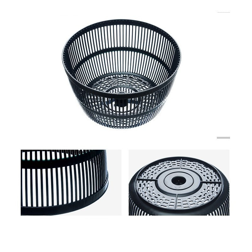 Uscator Manual pentru Salata si Verdeturi, Vivimall, Plastic, 20x20x25 cm, Capacitate 5L, Negru