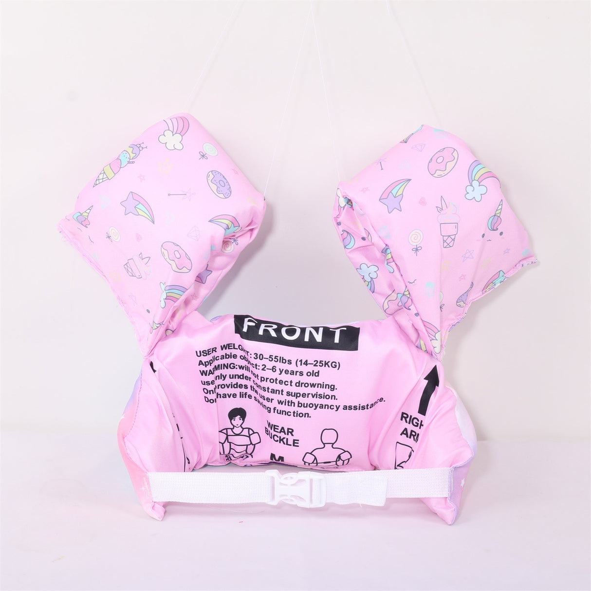 Vesta de salvare pentru copii cu aripioare de inot, Vivimall, Mov, Model unicorn - vivimall.ro