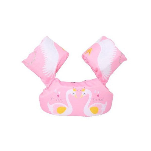 Vesta de salvare pentru copii cu aripioare de inot, Vivimall, Roz, Model lebede - vivimall.ro