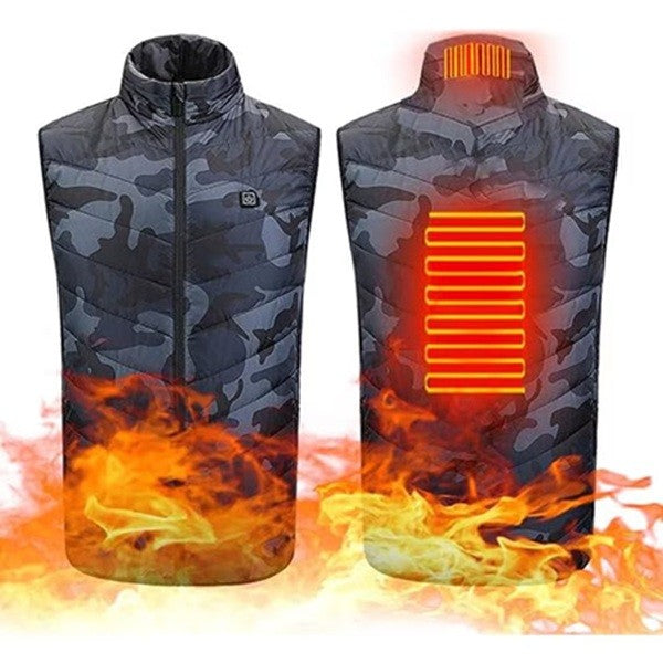 Vesta cu Incalzire, Flippy, Unisex, 2 Zone de Incalzire, Umplutura Bumbac, 3 Trepte de Temperatura, Incarcare USB, Albastru, 45 - 58 kg, Marime L - vivimall.ro