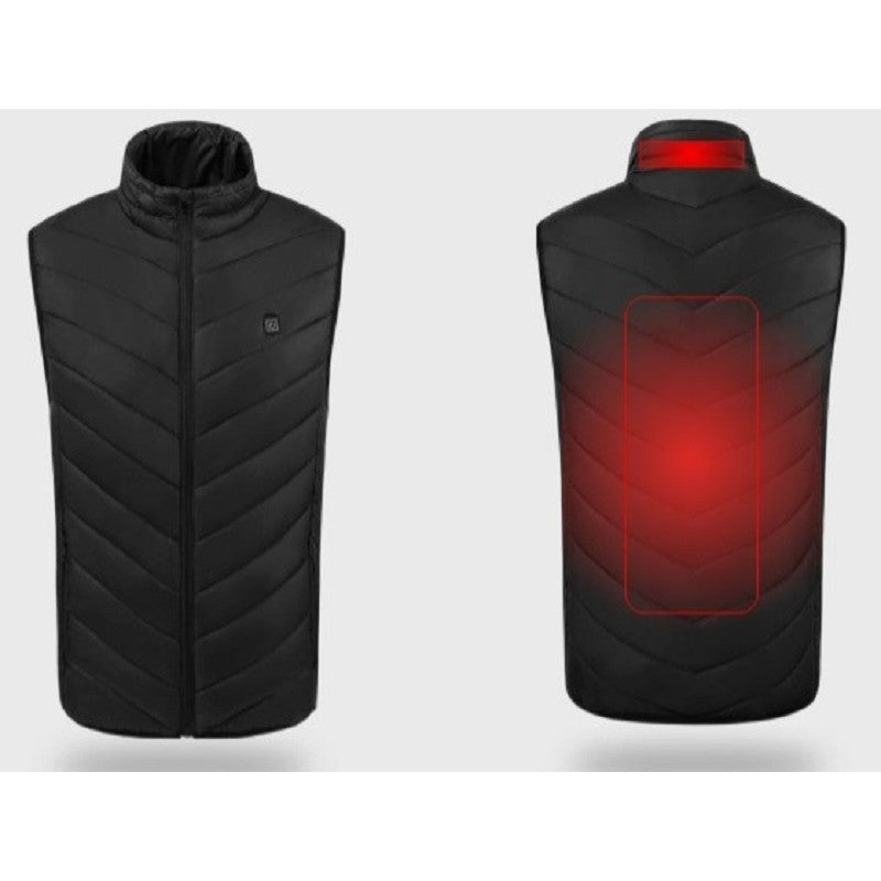 Vesta Inteligenta Incalzita, Flippy, Unisex, 2 Zone de Incalzire, Umplutura Bumbac, 3 Trepte de Temperatura, Incarcare USB, Negru, 45 - 50 kg, Marime M