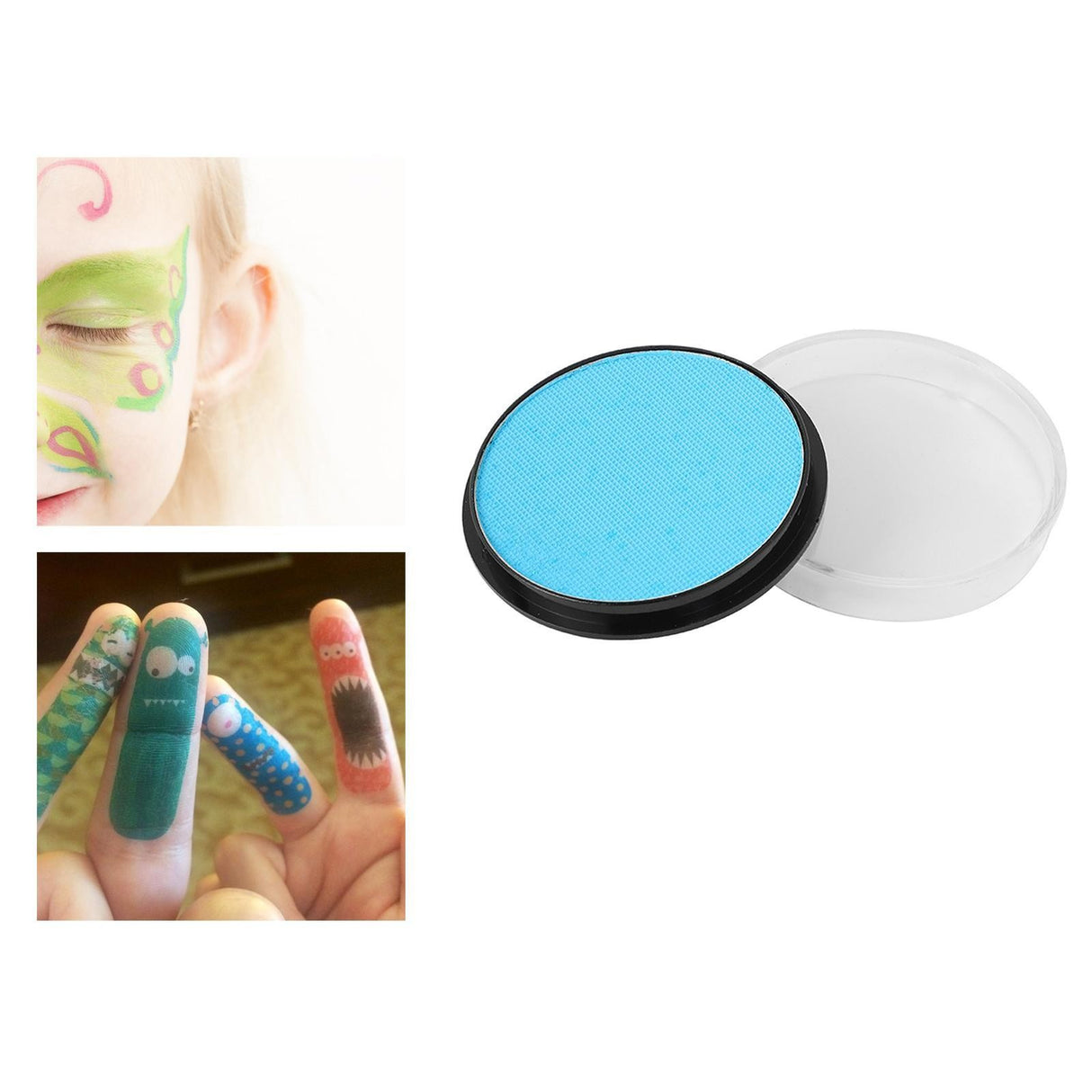 Vopsea pentru Fata si Corp, Vivimall, cu Pigment Fosforescent, 30 g, Activare cu Apa, Albastru Deschis - vivimall.ro