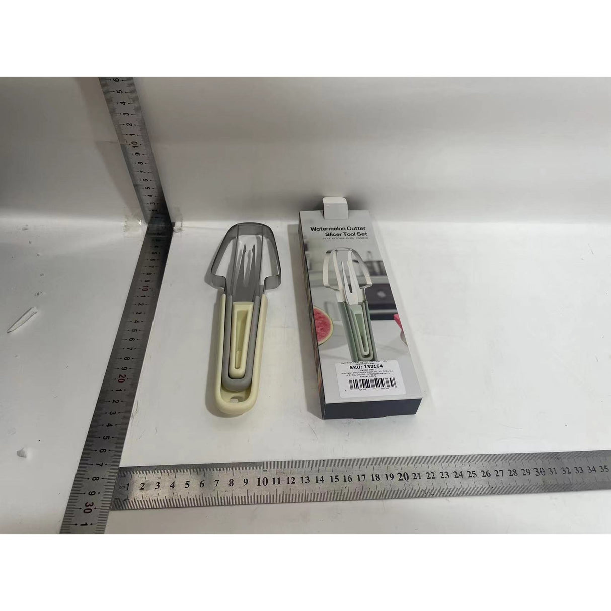 Taietor Decojitor pentru Pepene, Vivimall, pentru Legume si Fructe, Multifunctional, Set din 3 Parti, Otel Inoxidabil si Plastic PP, 22.5 x 7 cm Galben - vivimall.ro