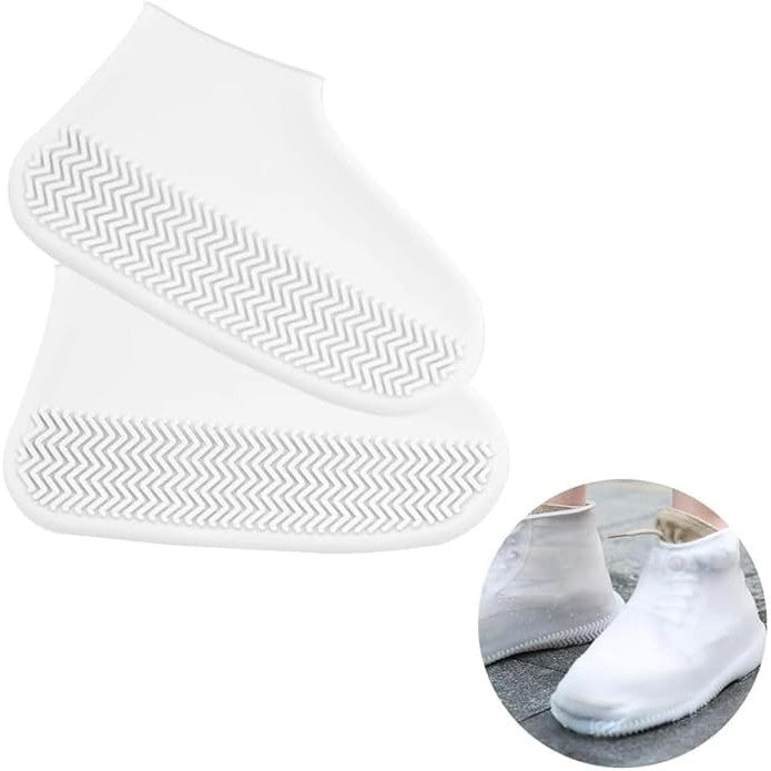 Husa Incaltaminte, Vivimall, Impermeabila, Antiderapanta, din Latex, 13 x 13 x 2 cm, Marime M 34-40 cm, Alb - vivimall.ro