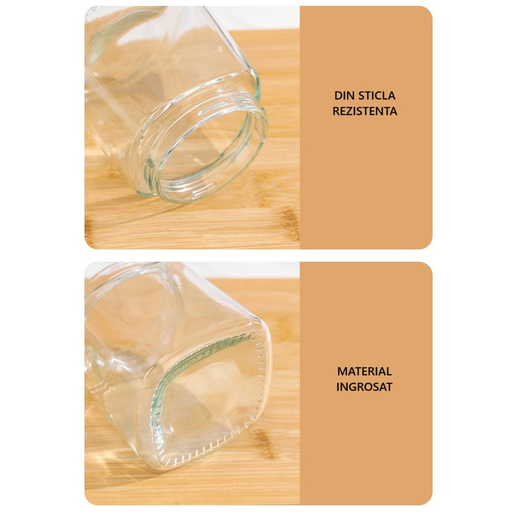 Recipient Condimente, Vivimall, din Stilca, 180 ml, cu Maner si Lingurita, 11.3 x 8.2 cm, Capac Ondulat, Verde - vivimall.ro