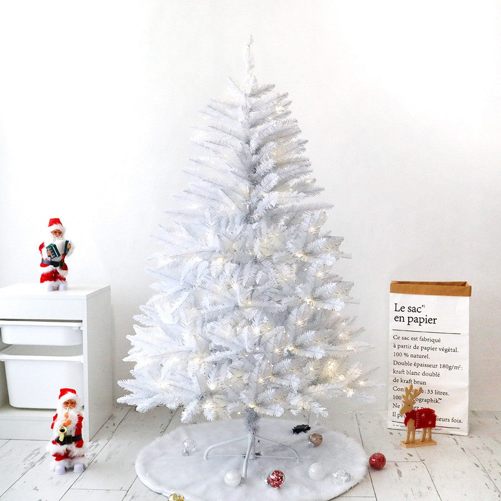 Brad de Craciun artificial cu suport inclus Vivimall, 120 cm, 240 ramuri/varfuri, material plastic, suport clasic, fara iluminare, utilizat pentru interior/exterior, alb