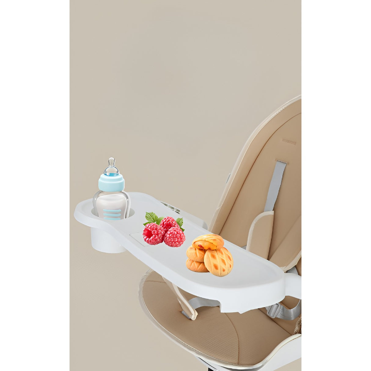 Carucior Sport Vivimall 3in1, 6-36 Luni, Reversibil, Pliabil, Tavita pentru Masa, Pozitie de Somn, Centura de Siguranta, Roti 360, Suport Pahar, Copertina pentru Soare, 32x63x95cm, Crem Model Jungla