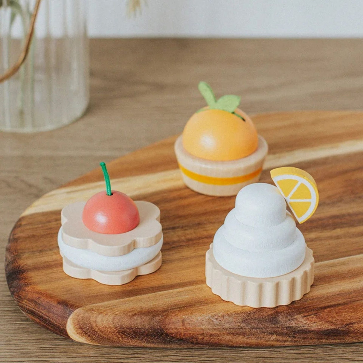 Lăptieră și zaharnică din lemn Flippy Royal Tea, set ceai Montessori pentru copii 3 ani+
