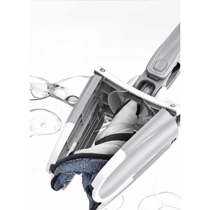 Set Mop Plat + Galeata, Vivimall, cu Sistem de Stoargere, Lungime Telescopica 140 cm, Argintiu/Galben - vivimall.ro