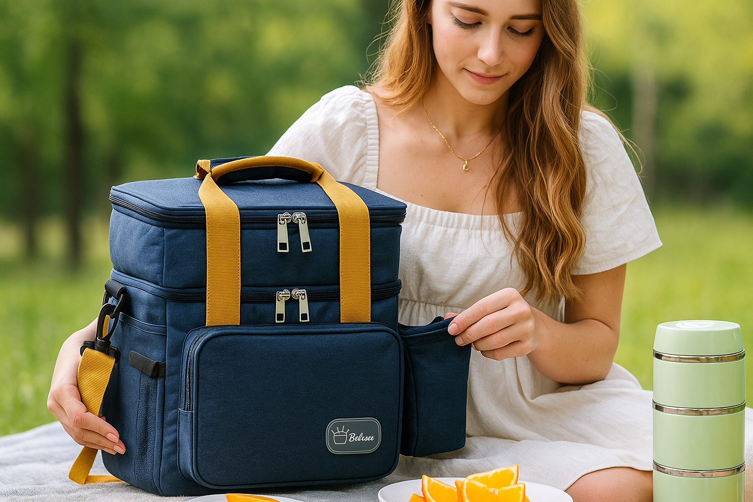 Soluția Ideală pentru Prânzuri, Picnicuri și Călătorii - Geanta Termică Multifuncțională cu 2 Compartimente