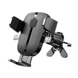 Suport Auto Telefon Flippy, Prindere Grila Ventilatie, Tija Fixare Reglabila, Rotativ 90 grade, Design Modern, Detalii Fine, Material Plastic si Silicon, 11 x  8.5 cm, Model 2, Negru - vivimall.ro