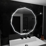 Oglinda Led Poligon, 70Cm, Judith Senzor Motionglow Marcello, Sistem Dezaburire, Ceas & Termometru - vivimall.ro