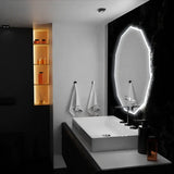 Oglinda Led Poligon, 70Cm, Judith Senzor Motionglow Marcello, Sistem Dezaburire, Ceas & Termometru - vivimall.ro