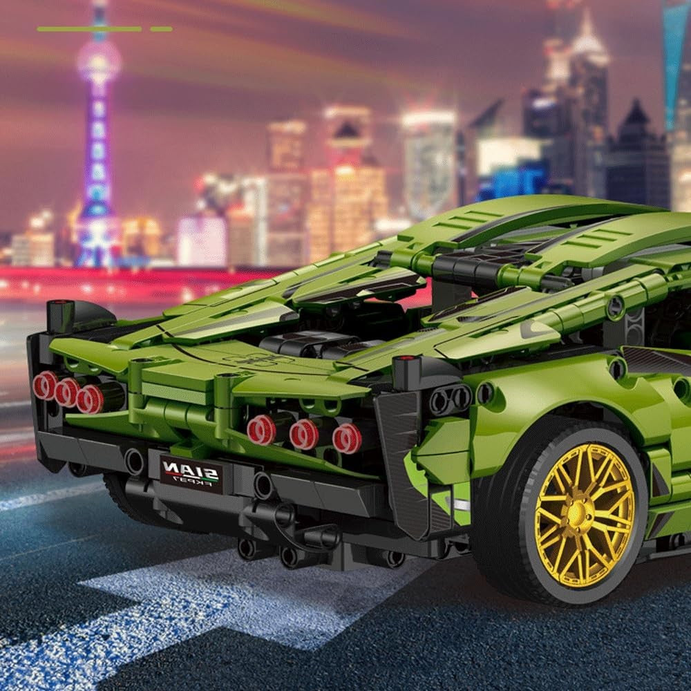 Joc de Construit, Flippy, Model Lamborghini, 1280 Piese, +6 Ani, Verde