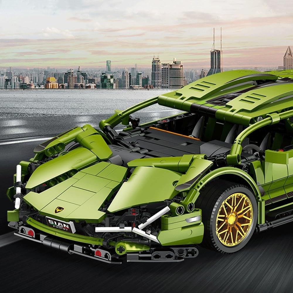 Joc de Construit, Flippy, Model Lamborghini, 1280 Piese, +6 Ani, Verde