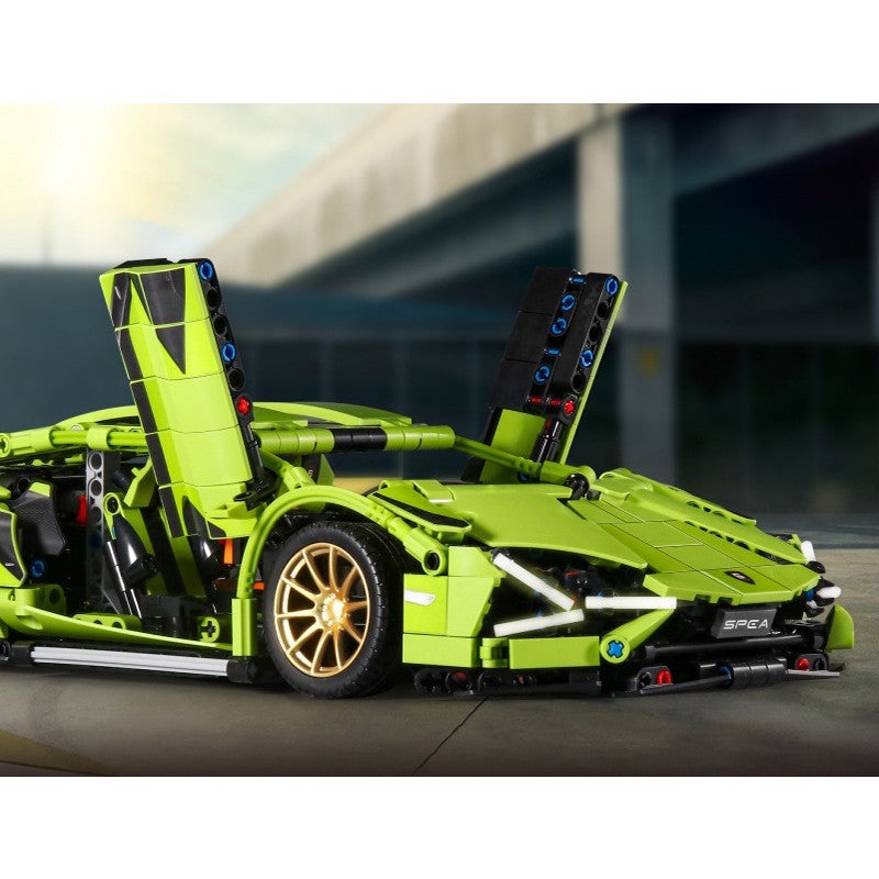 Joc de Construit, Flippy, Model Lamborghini, 1280 Piese, +6 Ani, Verde