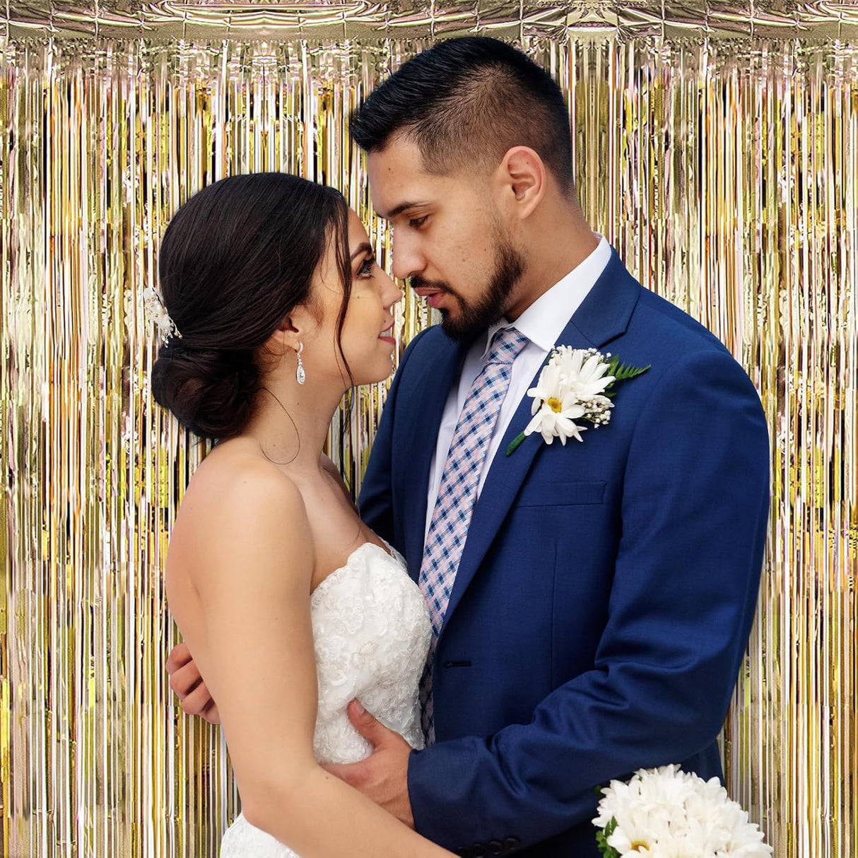 Perdea Franjurata, Vivimall, Model Decor Petrecere, pentru Fundal de Poze, Amenajare Colorata a Petrecerii, Dimensiune 100x200 cm, Gold Sampanie