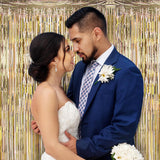 Perdea Franjurata, Vivimall, Model Decor Petrecere, pentru Fundal de Poze, Amenajare Colorata a Petrecerii, Dimensiune 100x200 cm, Gold Sampanie