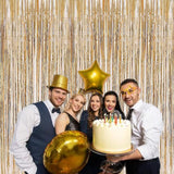 Perdea Franjurata, Vivimall, Model Decor Petrecere, pentru Fundal de Poze, Amenajare Colorata a Petrecerii, Dimensiune 100x200 cm, Gold Sampanie