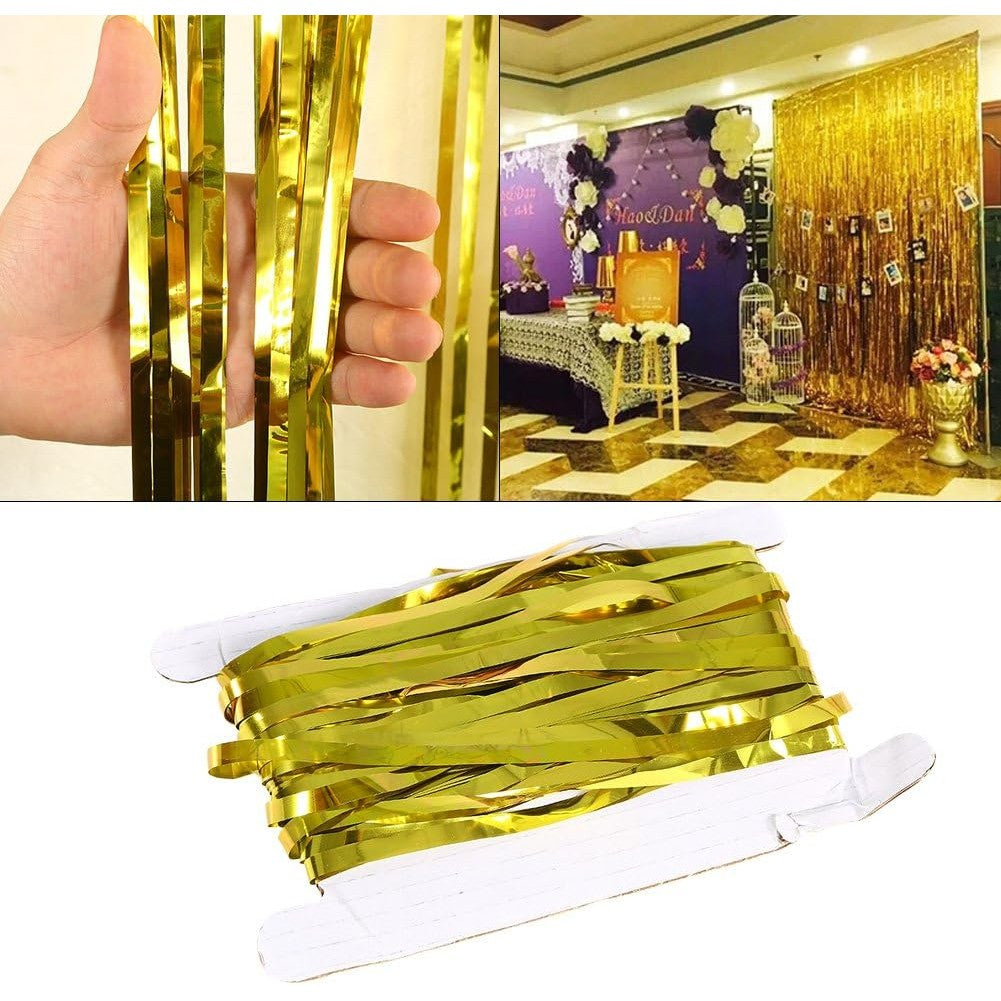 Perdea Franjurata, Vivimall, Model Decor Petrecere, pentru Fundal de Poze, Amenajare Colorata a Petrecerii, Dimensiune 100x200 cm, Gold