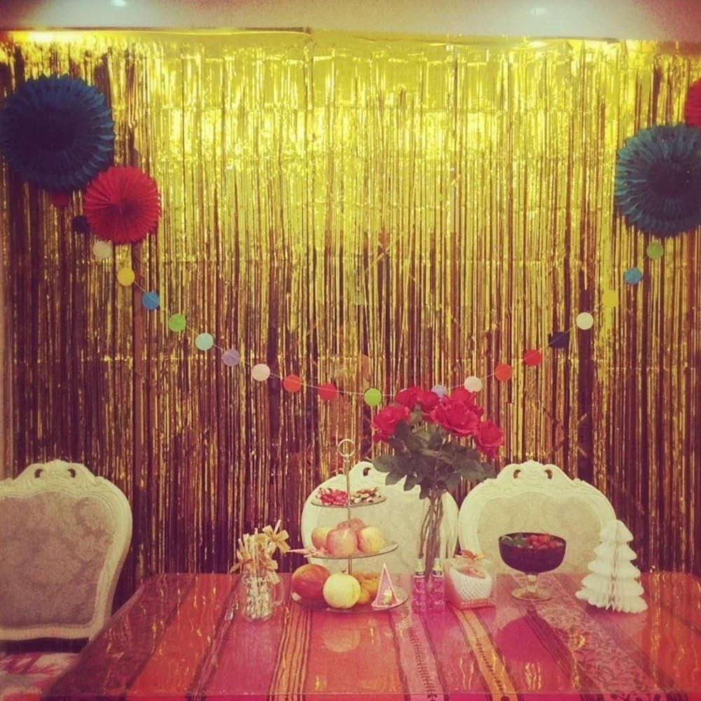 Perdea Franjurata, Vivimall, Model Decor Petrecere, pentru Fundal de Poze, Amenajare Colorata a Petrecerii, Dimensiune 100x200 cm, Gold